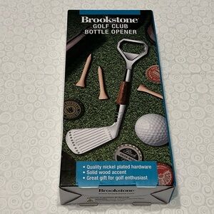Brookstone Silver and Brown Golf Club Bottle Opener